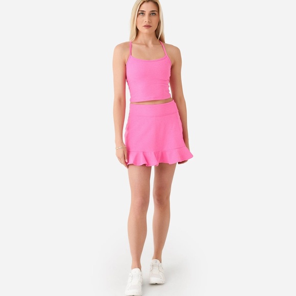BEYOND YOGA Dare To Flare Skirt Skort in Spacedye Pink Size Small - Picture 2 of 11